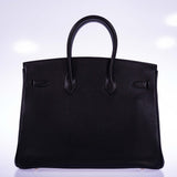 Hermes Birkin 35 Black Ardennes Palladium Hardware