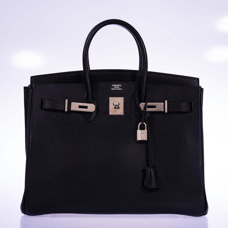 Hermes Birkin 35 Black Ardennes Palladium Hardware
