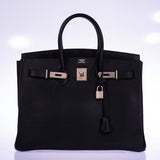 Hermes Birkin 35 Black Ardennes Palladium Hardware