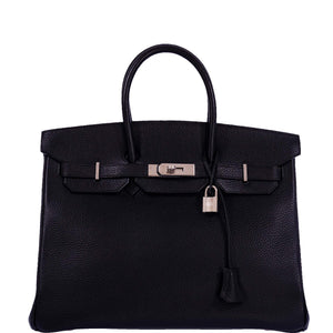 Hermes Birkin 35 Black Ardennes Palladium Hardware