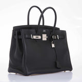 Hermes Birkin 35 Black Clemence Palladium Hardware