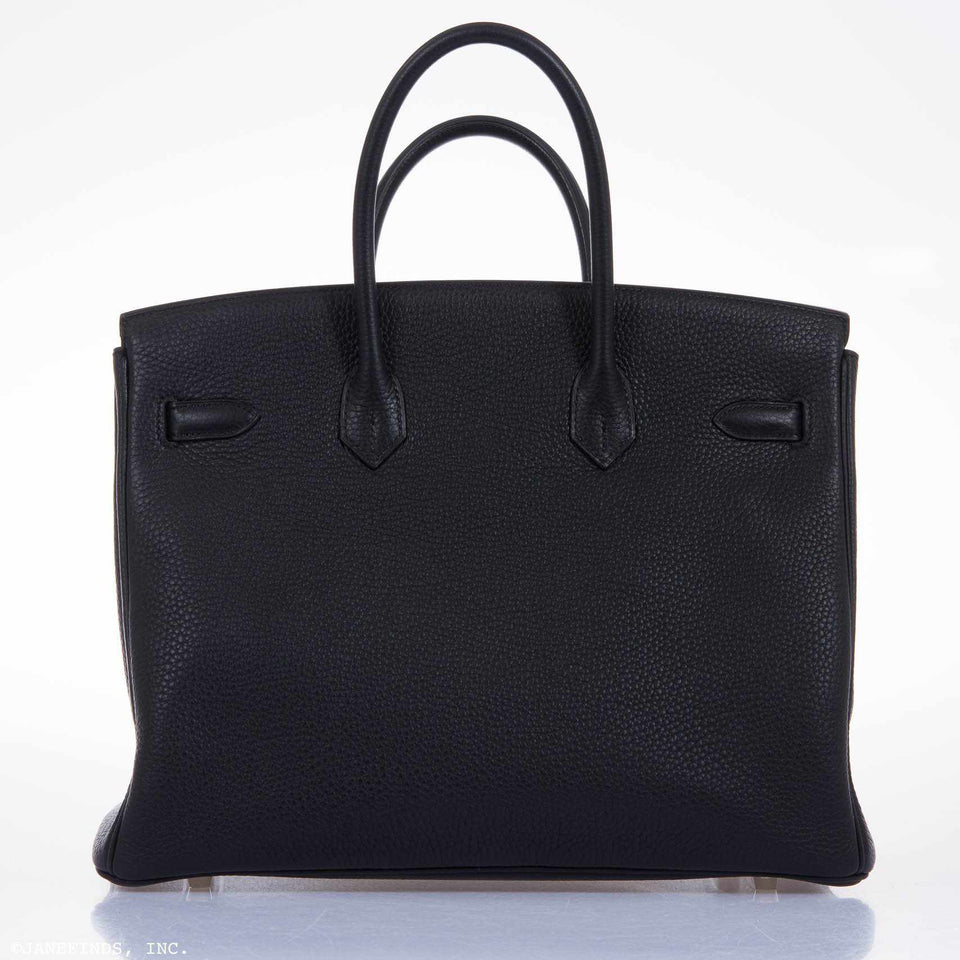 Hermes Birkin 35 Black Clemence Palladium Hardware