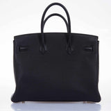 Hermes Birkin 35 Black Clemence Palladium Hardware