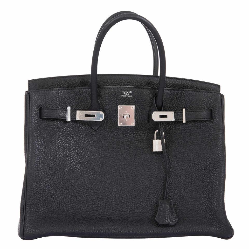 Hermes Birkin 35 Black Clemence Palladium Hardware