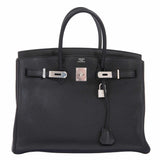 Hermes Birkin 35 Black Clemence Palladium Hardware
