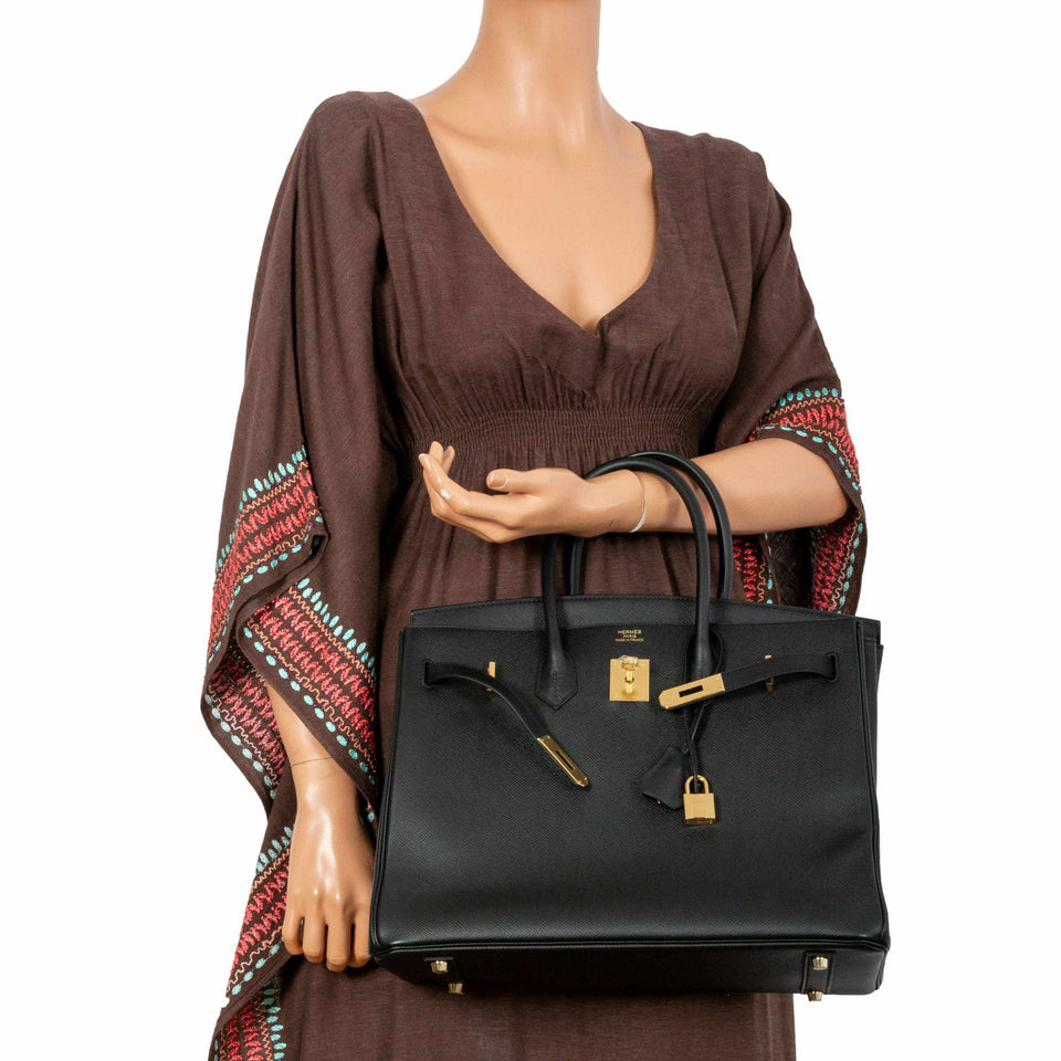 Hermes Birkin 35 Black Epsom Gold Hardware