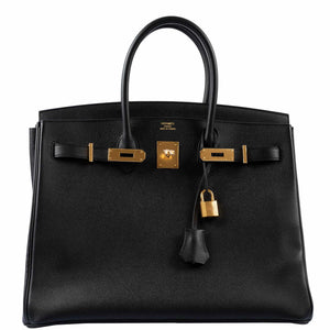 Hermes Birkin 35 Black Epsom Gold Hardware