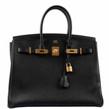 Hermes Birkin 35 Black Epsom Gold Hardware