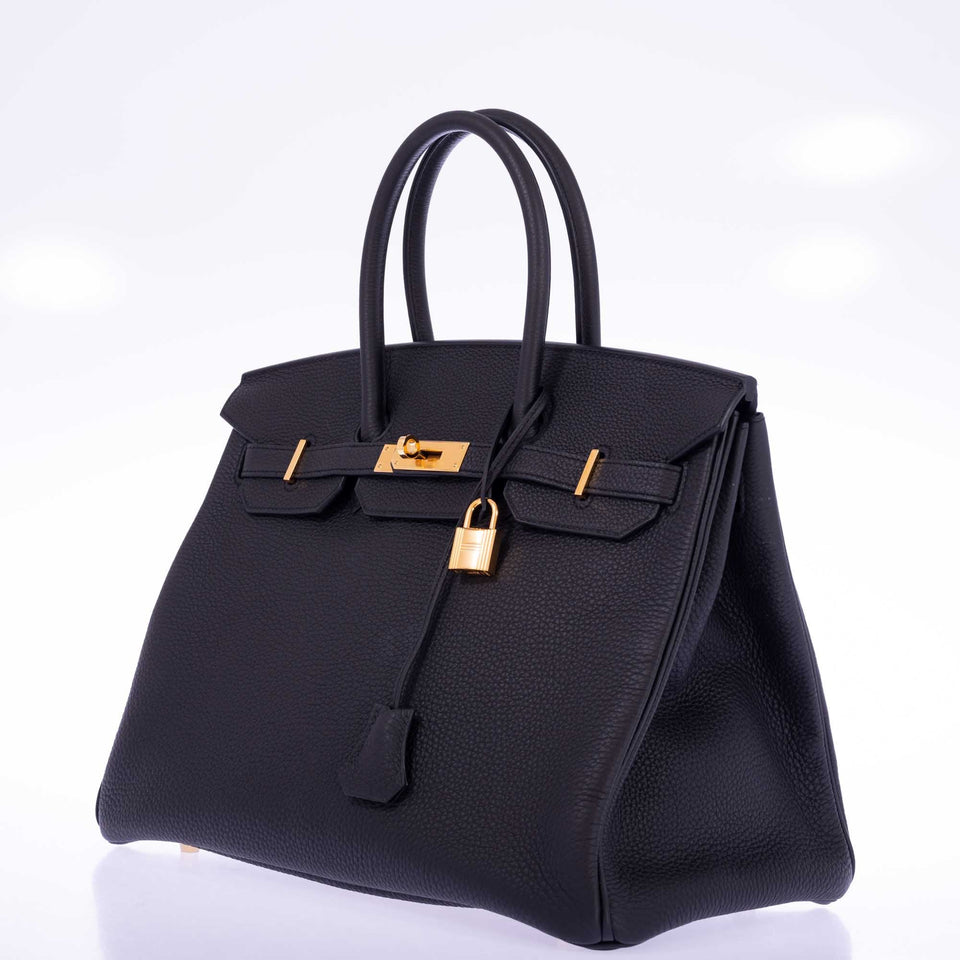 Hermes Birkin 35 Black Togo Gold Hardware