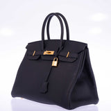 Hermes Birkin 35 Black Togo Gold Hardware