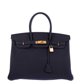 Hermes Birkin 35 Black Togo Gold Hardware