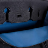 Hermes Birkin 35 Black Togo Verso Blue Agate Chevre Palladium Hardware