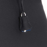 Hermes Birkin 35 Black Togo Verso Blue Agate Chevre Palladium Hardware