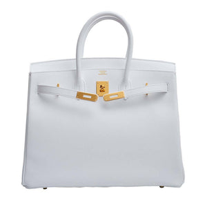 HermesBirkin 35 Blanc Epsom Bag GHW