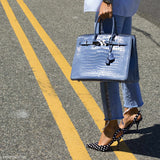 Hermes Birkin 35 Bleu Brighton Porosus Crocodile Palladium Hardware