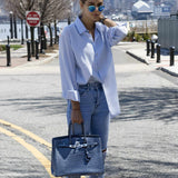 Hermes Birkin 35 Bleu Brighton Porosus Crocodile Palladium Hardware