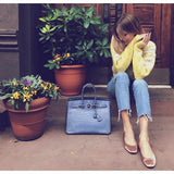 Hermes Birkin 35 Bleu Brighton Porosus Crocodile Palladium Hardware
