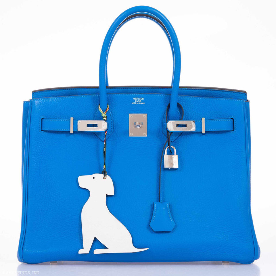 Hermes Birkin 35 Bleu Hydra Clemence Palladium Hardware