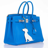 Hermes Birkin 35 Bleu Hydra Clemence Palladium Hardware