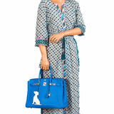 Hermes Birkin 35 Bleu Hydra Clemence Palladium Hardware