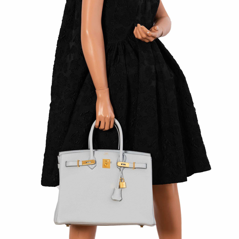 Hermes Birkin 35 Bleu Pale Togo Gold Hardware - Exquisite