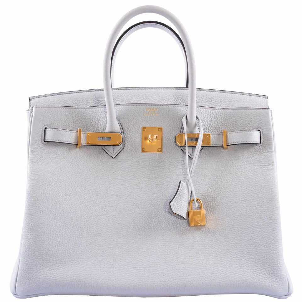 Hermes Birkin 35 Bleu Pale Togo Gold Hardware - Exquisite