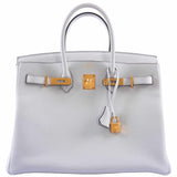 Hermes Birkin 35 Bleu Pale Togo Gold Hardware - Exquisite