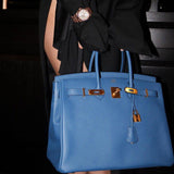 Hermes Birkin 35 Blue Agate Epsom Gold Hardware - 2016, X