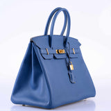 Hermes Birkin 35 Blue Agate Epsom Gold Hardware - 2016, X