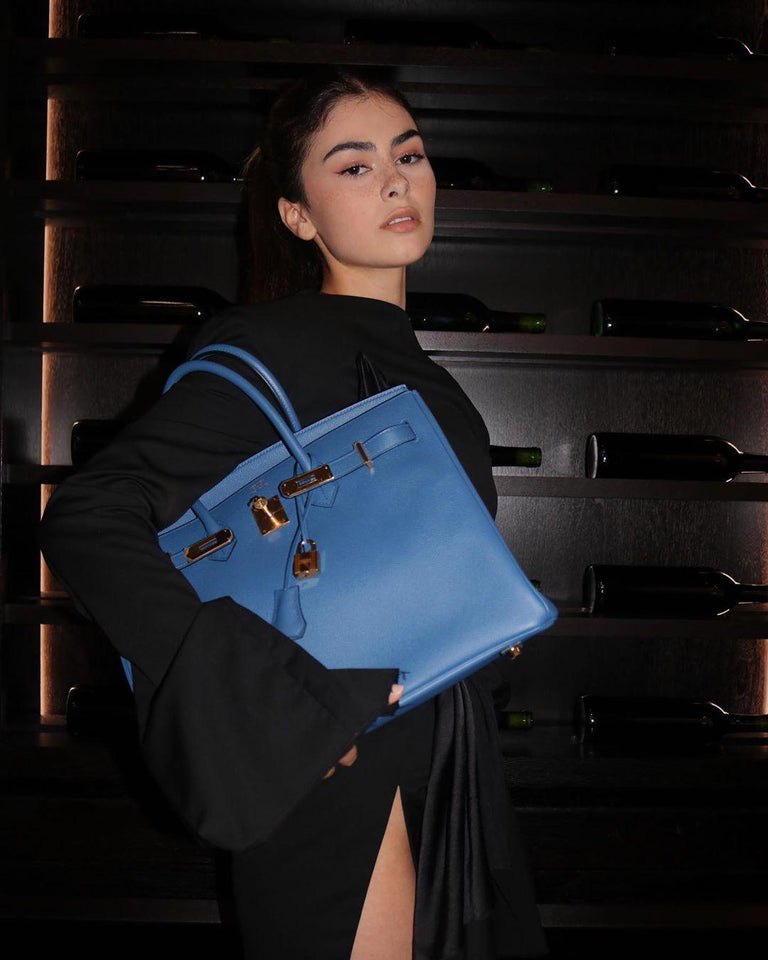 Hermes Birkin 35 Blue Agate Epsom Gold Hardware - 2016, X