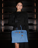 Hermes Birkin 35 Blue Agate Epsom Gold Hardware - 2016, X