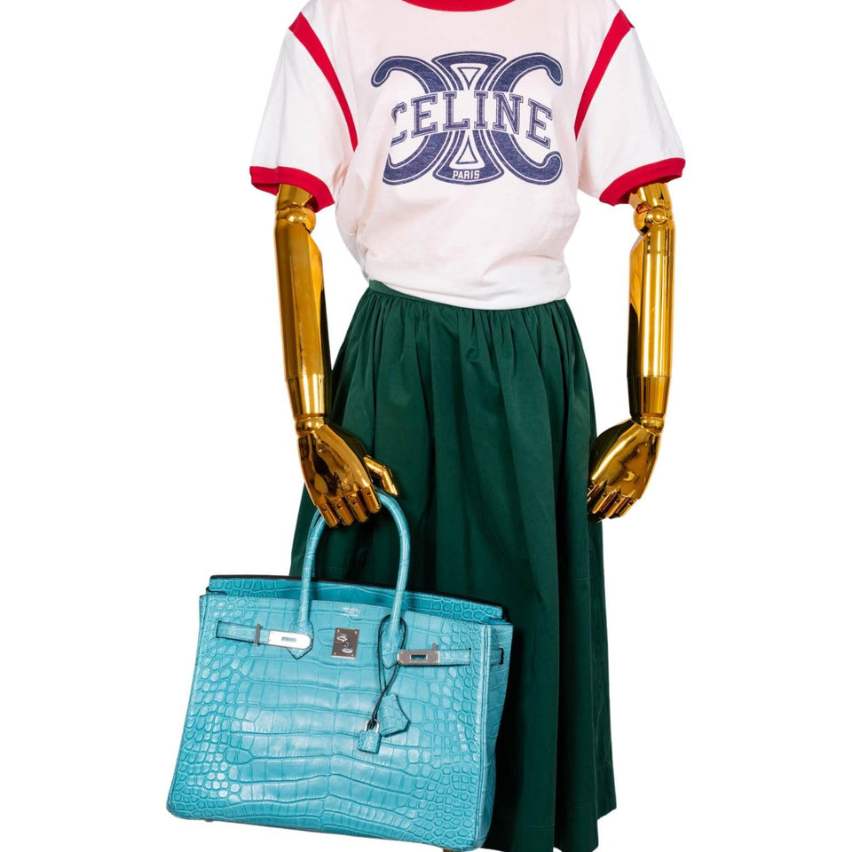Hermes Birkin 35 Blue Atoll Matte Alligator Palladium Hardware