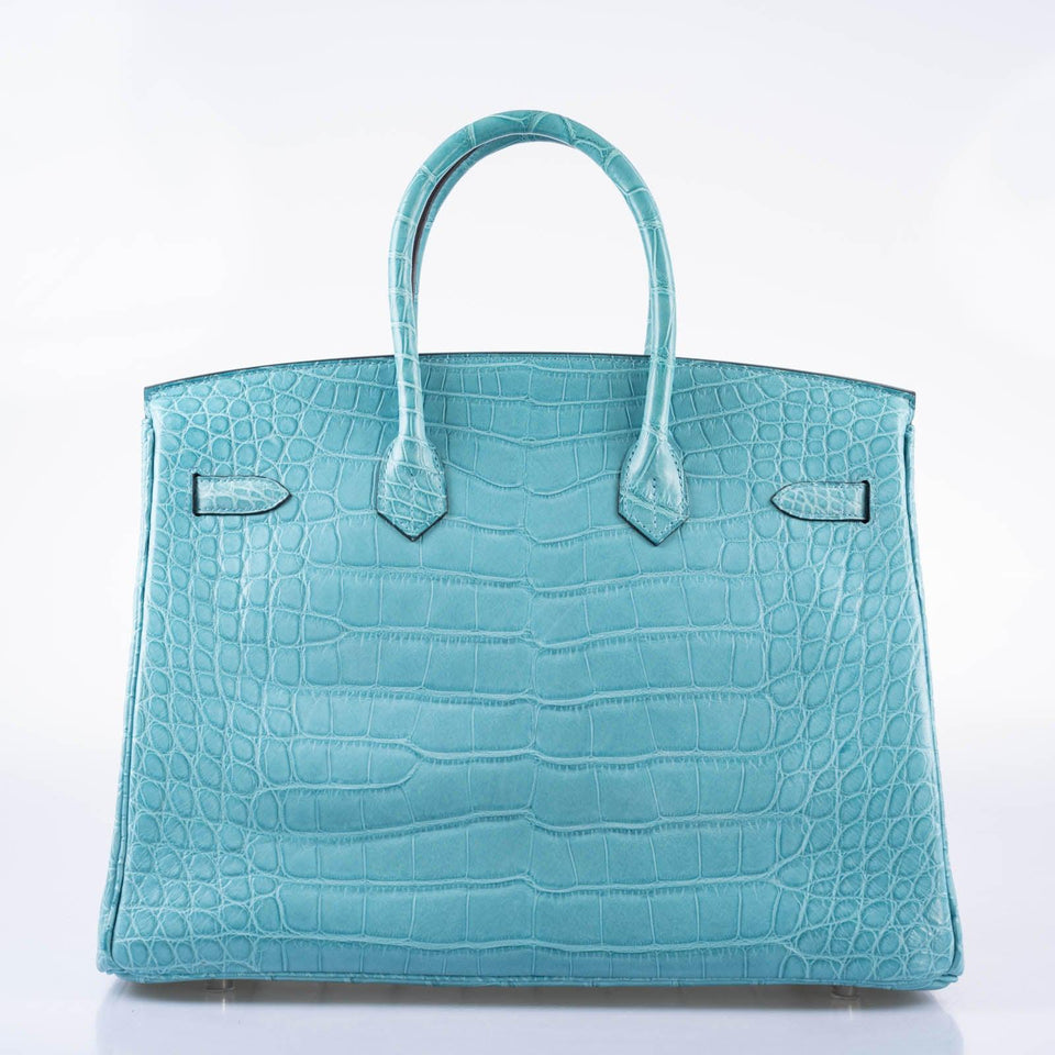 Hermes Birkin 35 Blue Atoll Matte Alligator Palladium Hardware