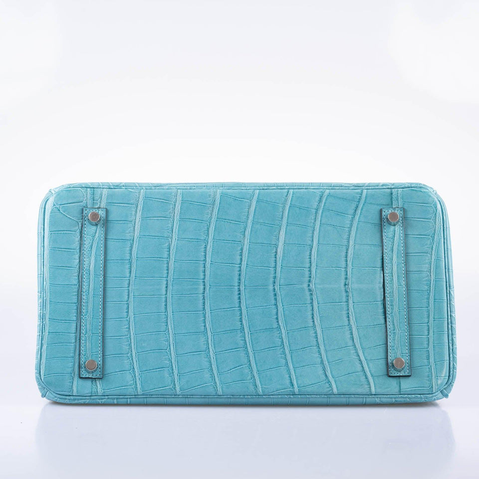 Hermes Birkin 35 Blue Atoll Matte Alligator Palladium Hardware