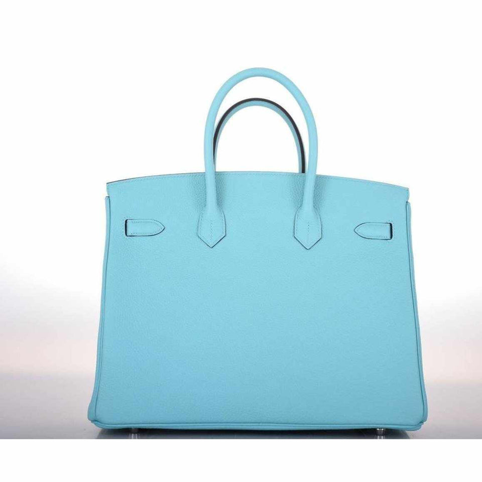 Hermes Birkin 35 Blue Atoll Togo Palladium Hardware