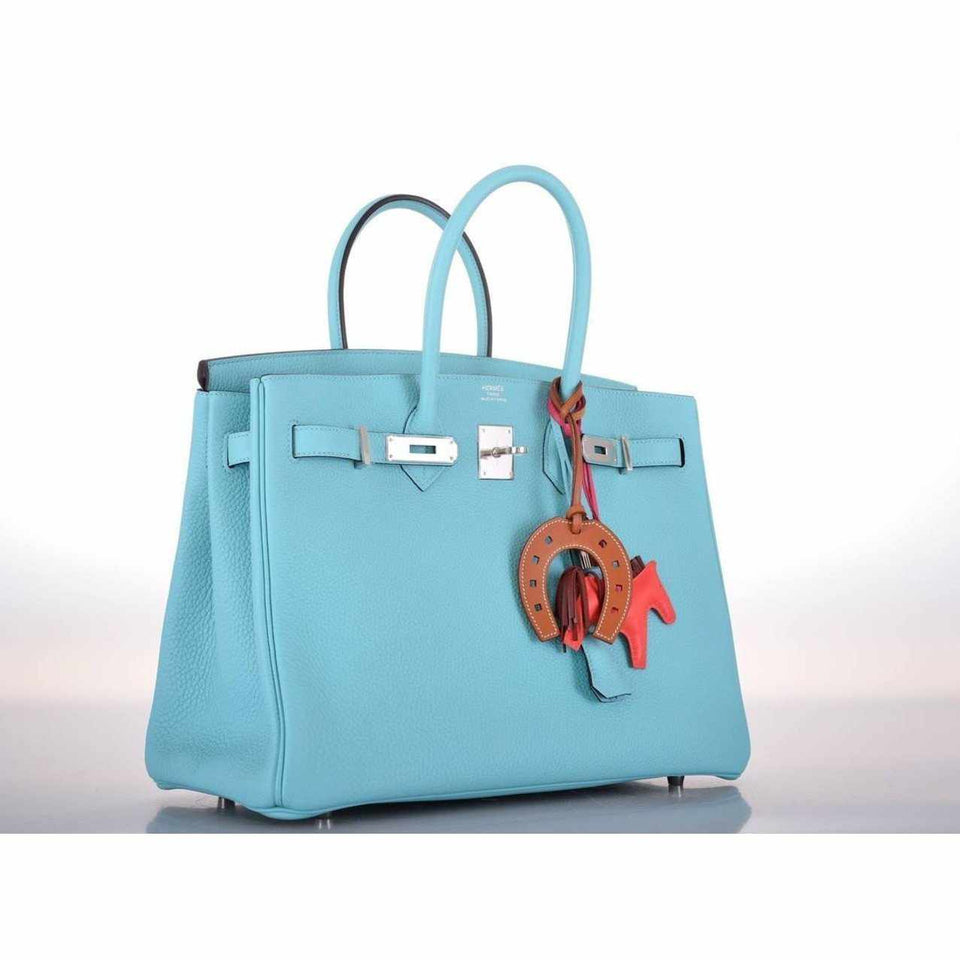 Hermes Birkin 35 Blue Atoll Togo Palladium Hardware