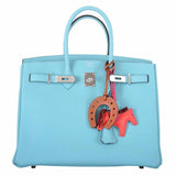 Hermes Birkin 35 Blue Atoll Togo Palladium Hardware