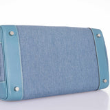 Hermes Birkin 35 Blue Denim And Blue Jean Epsom Contrast Stitching Palladium Hardware