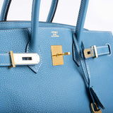 Hermes Birkin 35 Blue Jean Togo Gold Hardware
