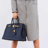Hermes Birkin 35 Blue Nuit Togo Gold Hardware - 2019, D