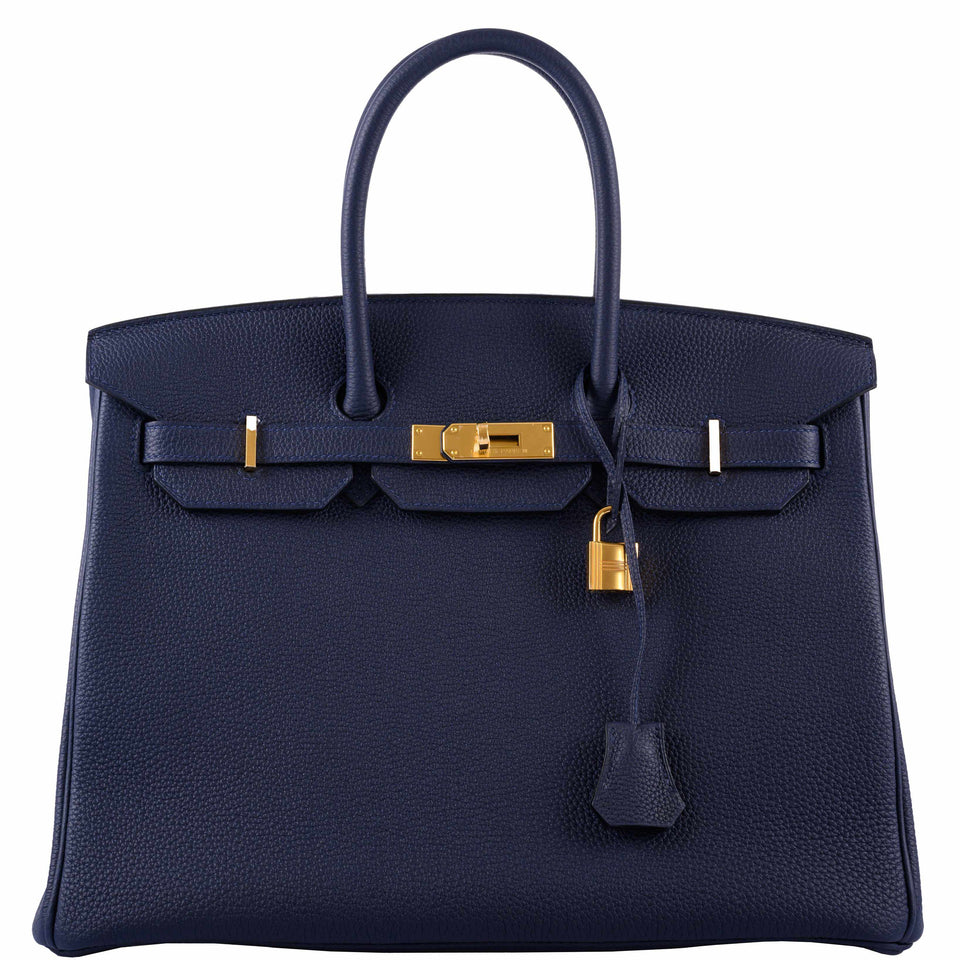 Hermes Birkin 35 Blue Nuit Togo Gold Hardware - 2019, D