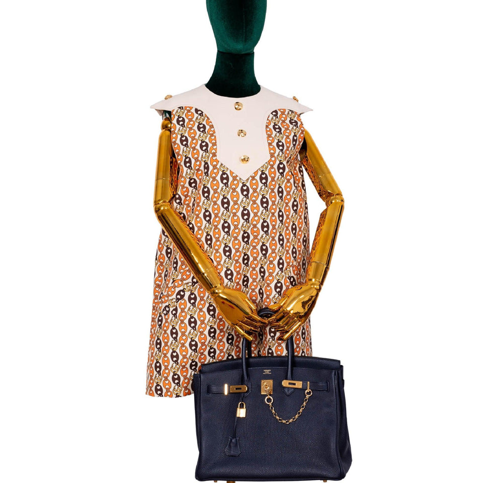 Hermes Birkin 35 Blue Nuit Togo with Gold Hardware