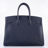 Hermes Birkin 35 Blue Nuit Togo with Gold Hardware