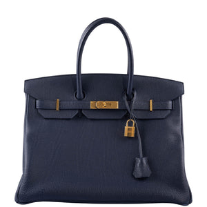 Hermes Birkin 35 Blue Nuit Togo with Gold Hardware