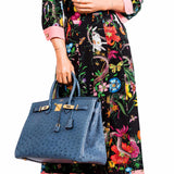 Hermes Birkin 35 Blue Roi Ostrich Gold Hardware