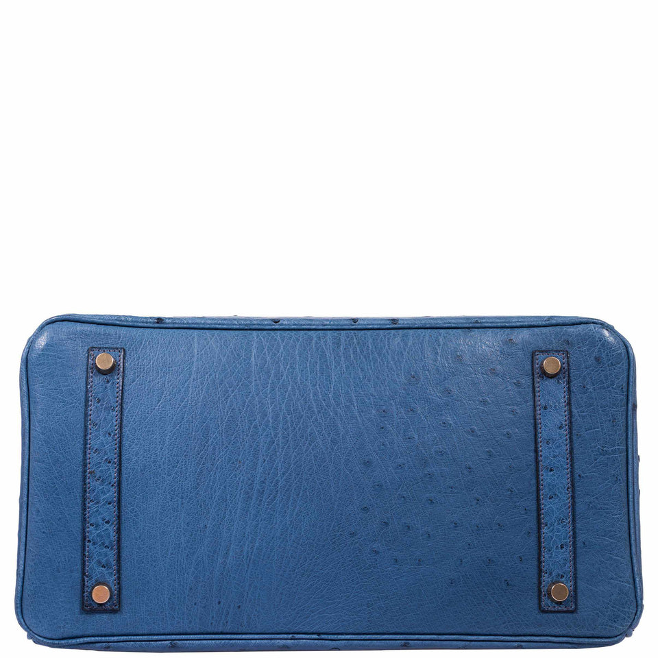 Hermes Birkin 35 Blue Roi Ostrich Gold Hardware