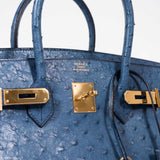 Hermes Birkin 35 Blue Roi Ostrich Gold Hardware