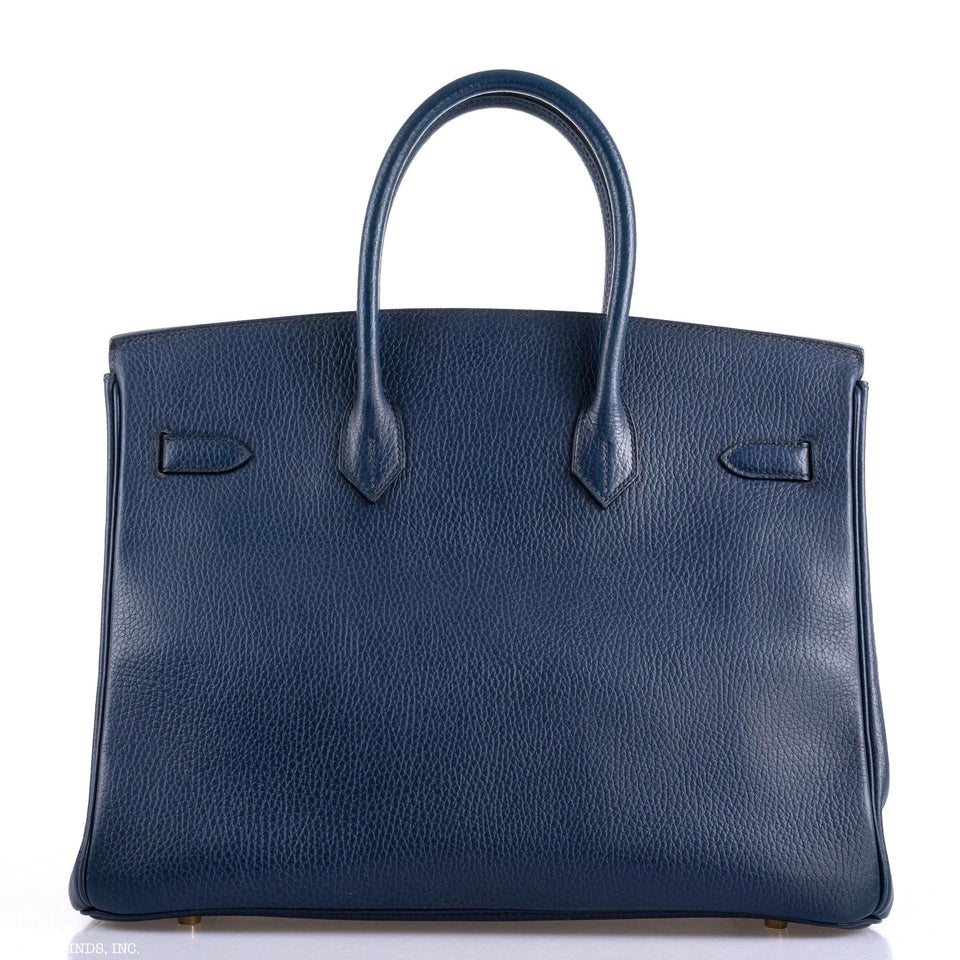 Hermes Birkin 35 Blue Saphire Ardennes leather Gold Hardware - Z Circle