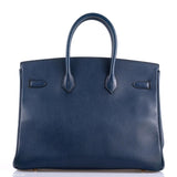 Hermes Birkin 35 Blue Saphire Ardennes leather Gold Hardware - Z Circle