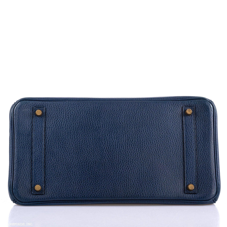 Hermes Birkin 35 Blue Saphire Ardennes leather Gold Hardware - Z Circle